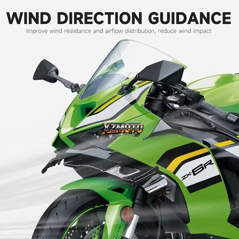 

New ZX-6R Motorcycle Front Lip Spoiler Wing Downforce Aerodynamic Fairing Front Winglet For Kawasaki ZX-6R ZX6R ZX 6R 2024 2025
