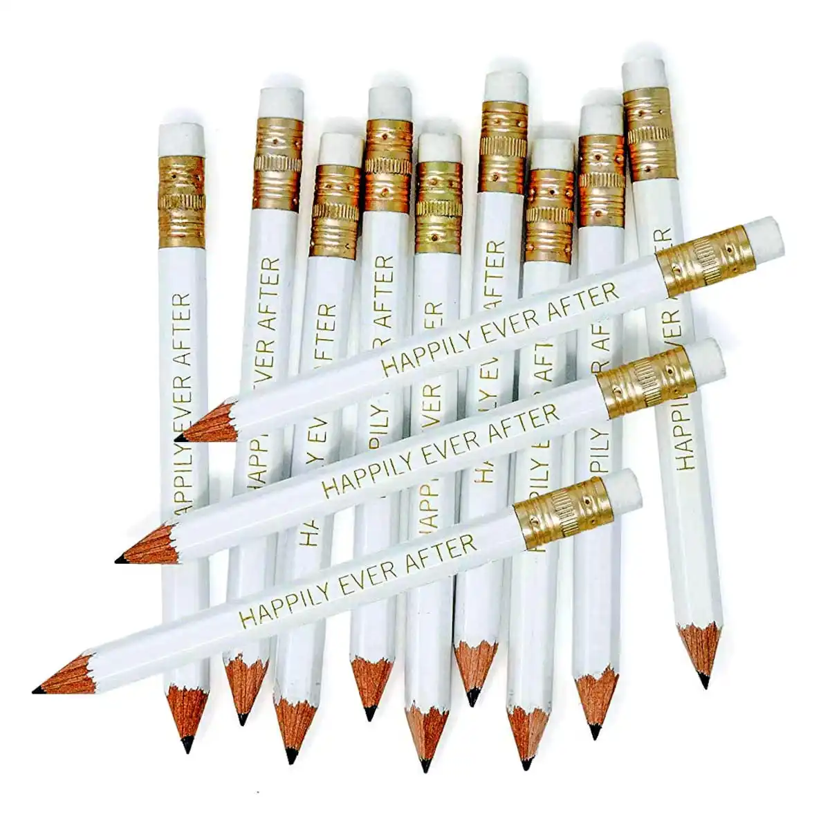 

Bridal & Baby Shower Game Pencils – 25pcs Mini Golf Pencils, Happily Ever After Design