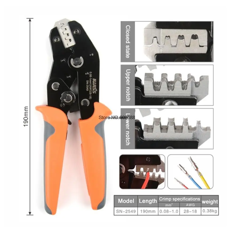 Iwiss Update Sn 2549 Sn 2546B E.i Xh2.54 Krimptang Insert Voorjaar Terminal 2.8/3.0/3.96/4.8mm SN2549