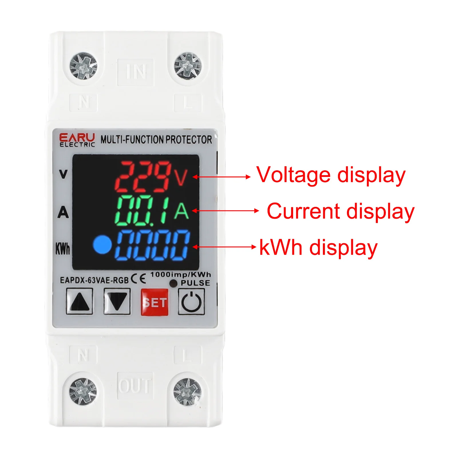 Protective Device Protector Relay Current Protective Din Rail Reconnect Time Adjustable Current Protective Device