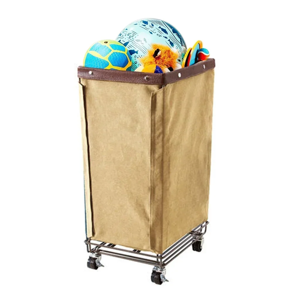 

Linen Cart Trolley Factory Hotel Commercial Dirty Stainless Steel Metal Heavy Duty Big Laundry With Wheels