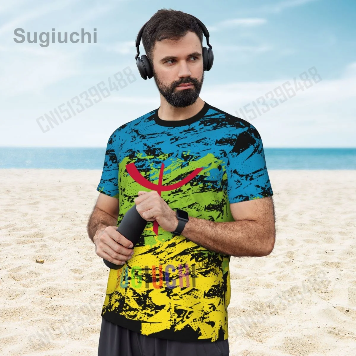 2026 Berber Flag Retro 3D Printing Summer Short Sleeve T-Shirt Men Women Mesh Clothing Breathable Sports Tees