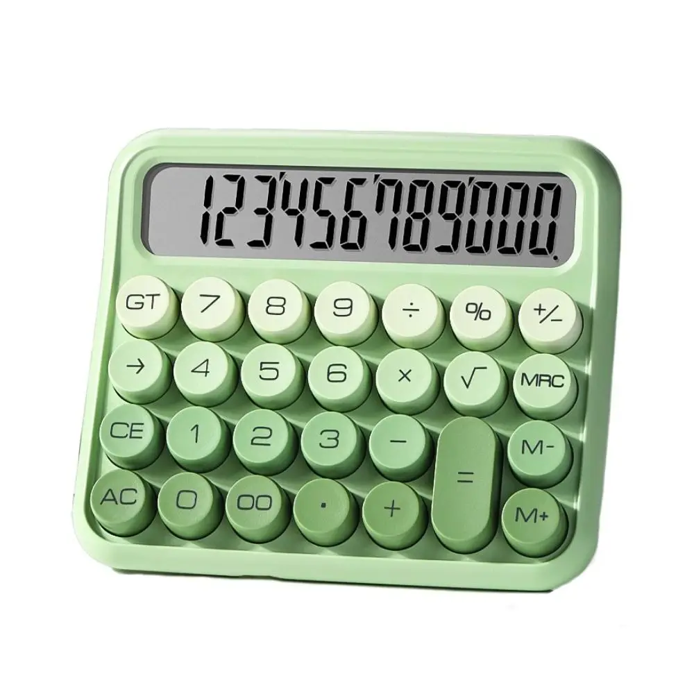 Mechanical Buttons Retro Typewriter Calculator Large Screen Stationery Vintage Gradient Color Calculator 12 Digit Easy To Use