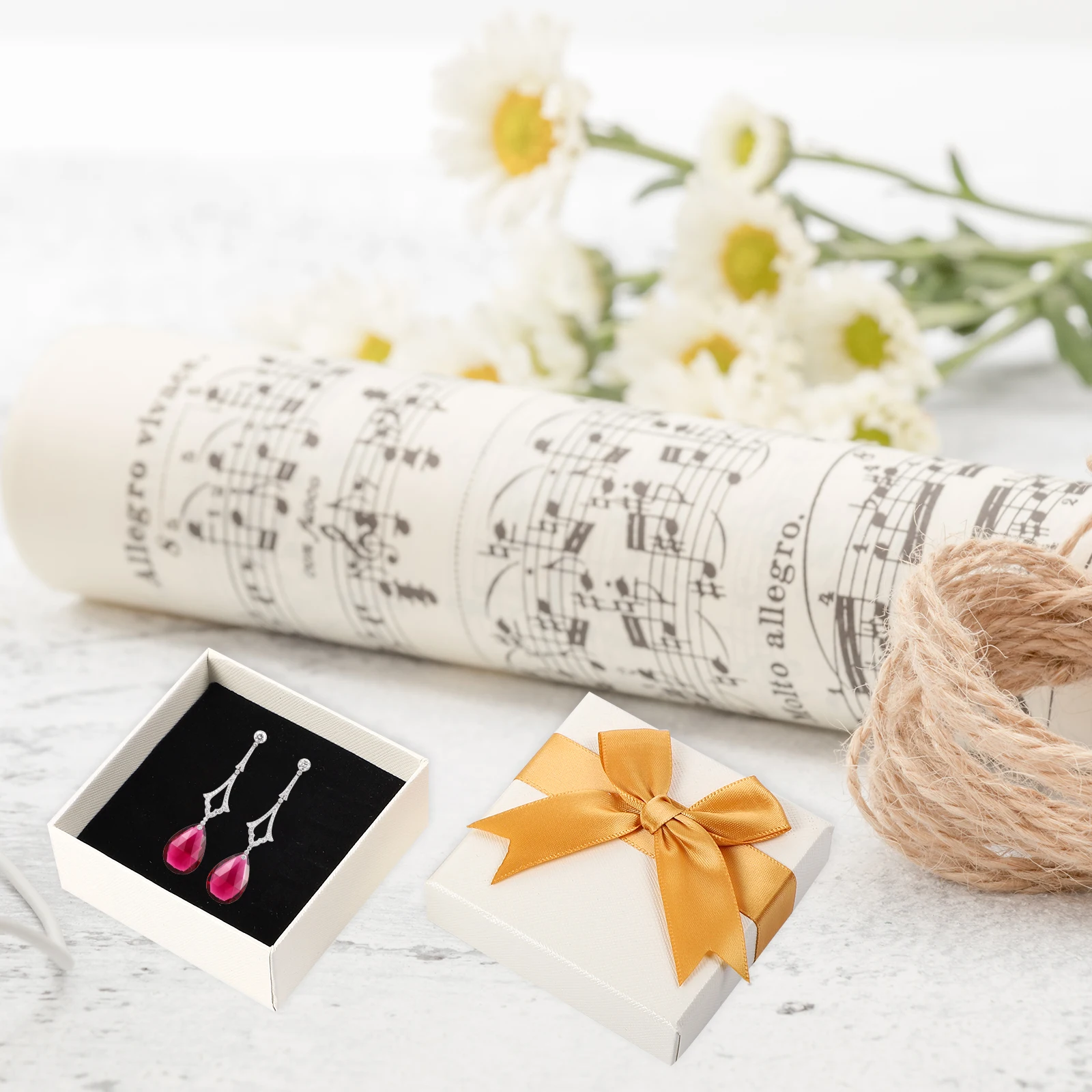

12pcs Jewelry Boxes Bowknot Design Gift Storage Cases For Rings Ear Studs Compact Lightweight Present Holder Decorative Gift Box
