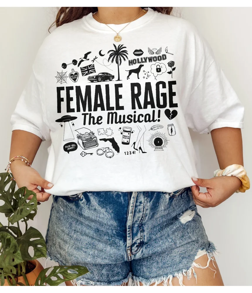 Female Rage The Musical Tshirt The Tortured Poets Department Shirt Album Icons 100% Cotton Streetwear High Quality