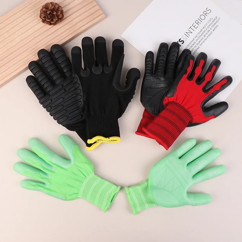 1 Pair Anti Vibration Working Gloves TPE Shock Proof Safety Construction Industry Impact Gloves For Work