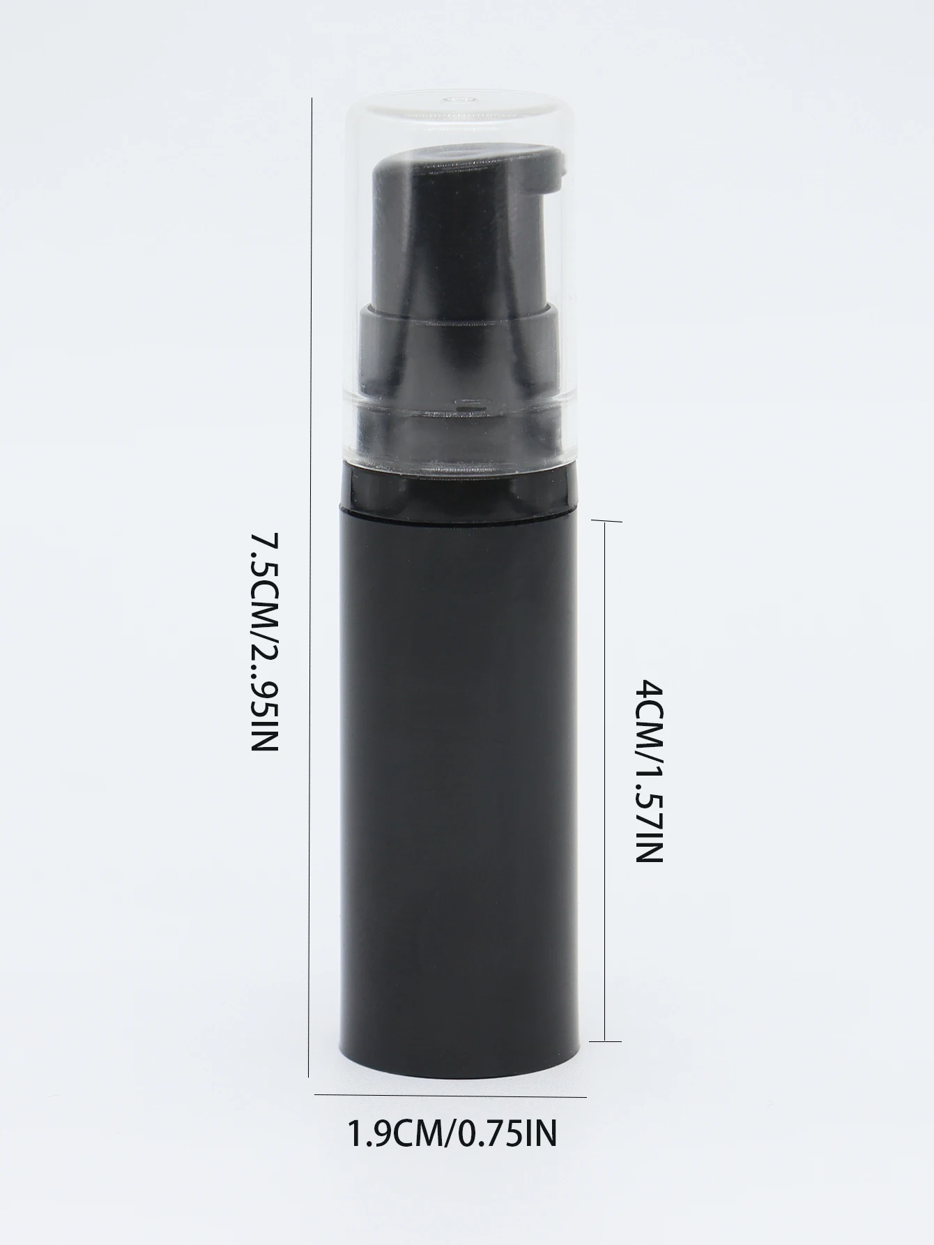 24X 5ml Cute PS Black Airless Pump Lotion Bottle 5cc Refillable Mini Beauty Airless Sprayer Container with Clear Cover