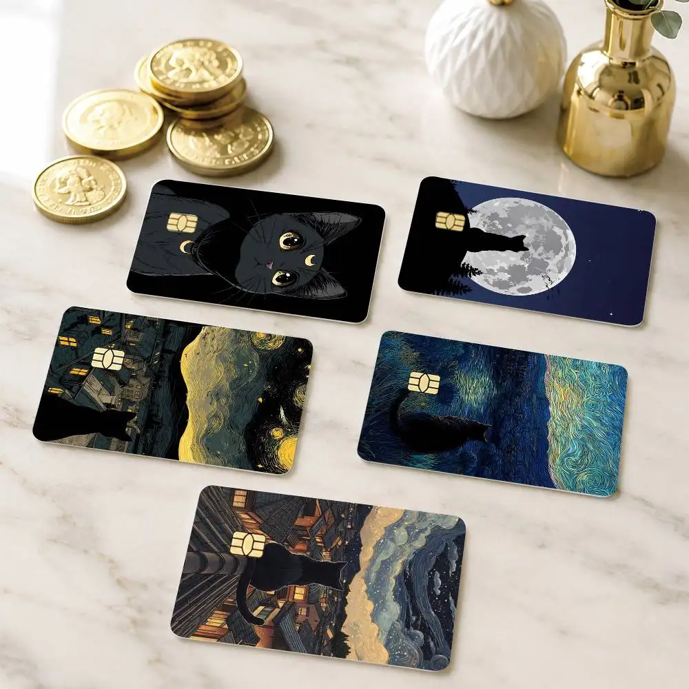 

C-Cartoon Moon Cat Credit Card HD Stickers Small Chip Waterproof Sticker Game Card Decal Gift