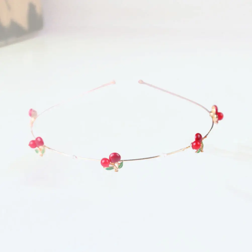 

1Pcs Fashion Cherry Hairband Premium Metal Woman Headdress Lightweight Chic Hair Accessory for Special Occasions