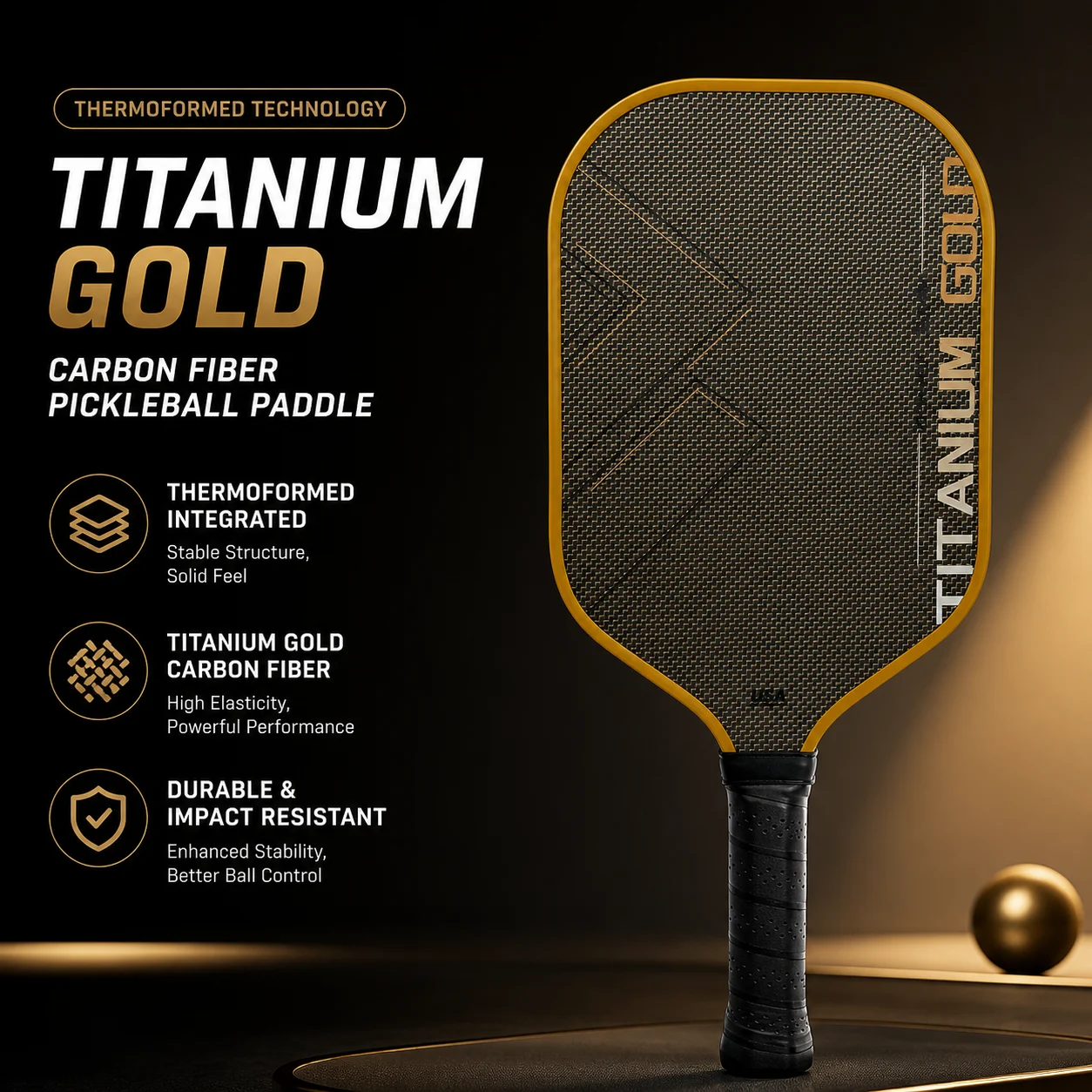 heat-pressed-titanium-carbon-fiber-hybrid-pickleball-paddle-matte-cloth-texture-high-friction-offensive-fast-large-sweet-spot