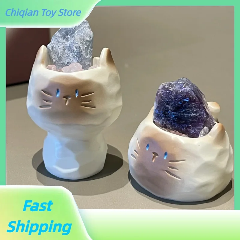 

Crystal Little Bean Ding, милый кот, слепая коробка, подарок для подруги, дисплей удачи, подарок на день рождения, удачу, милый настольный дисплей