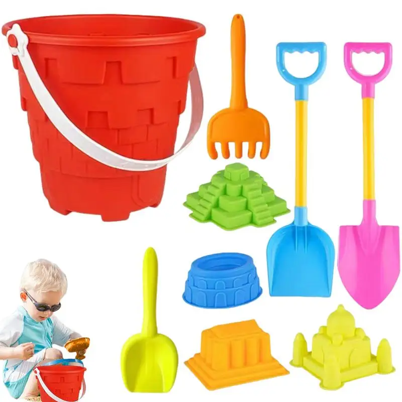 

9pcs Beach Sand Toys Summer Beach Game Children Toys Beach Sand Toys Sand Bucket Beach Shovel Toys Swimming Pool Game Tool