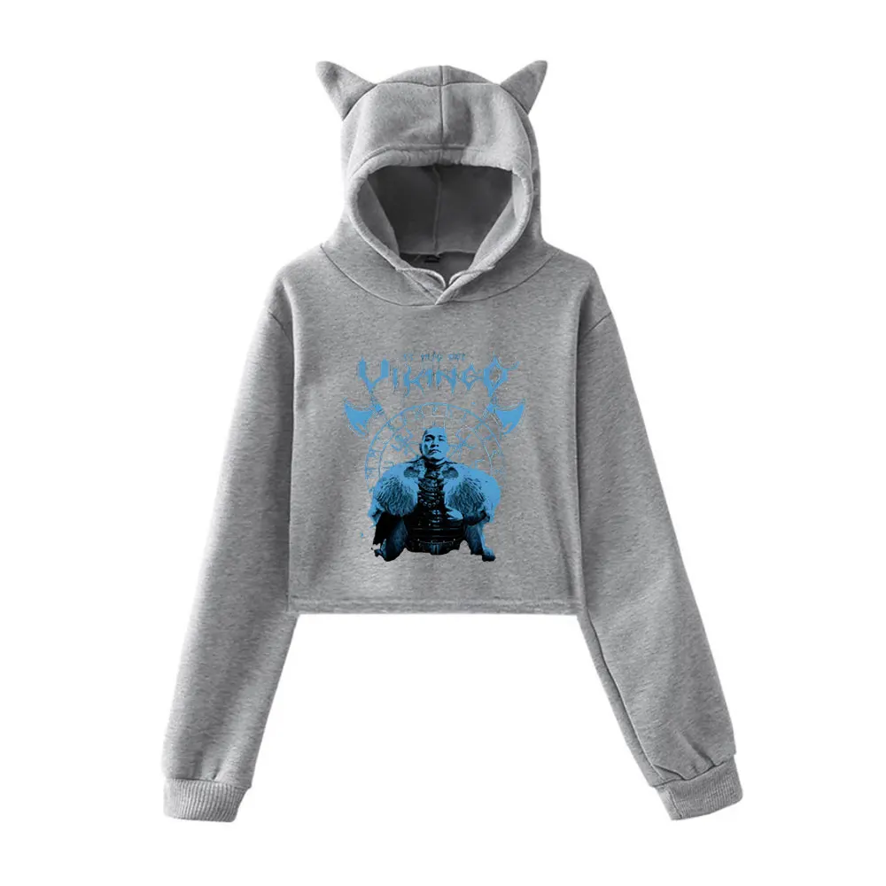 El Hijo Del Vikingo Merch Vintage 90s ملابس الشارع الشهير شعار هوديي هوديس بلوزات للفتيات القط الأذن المحاصيل موضة الرياضة البلوز