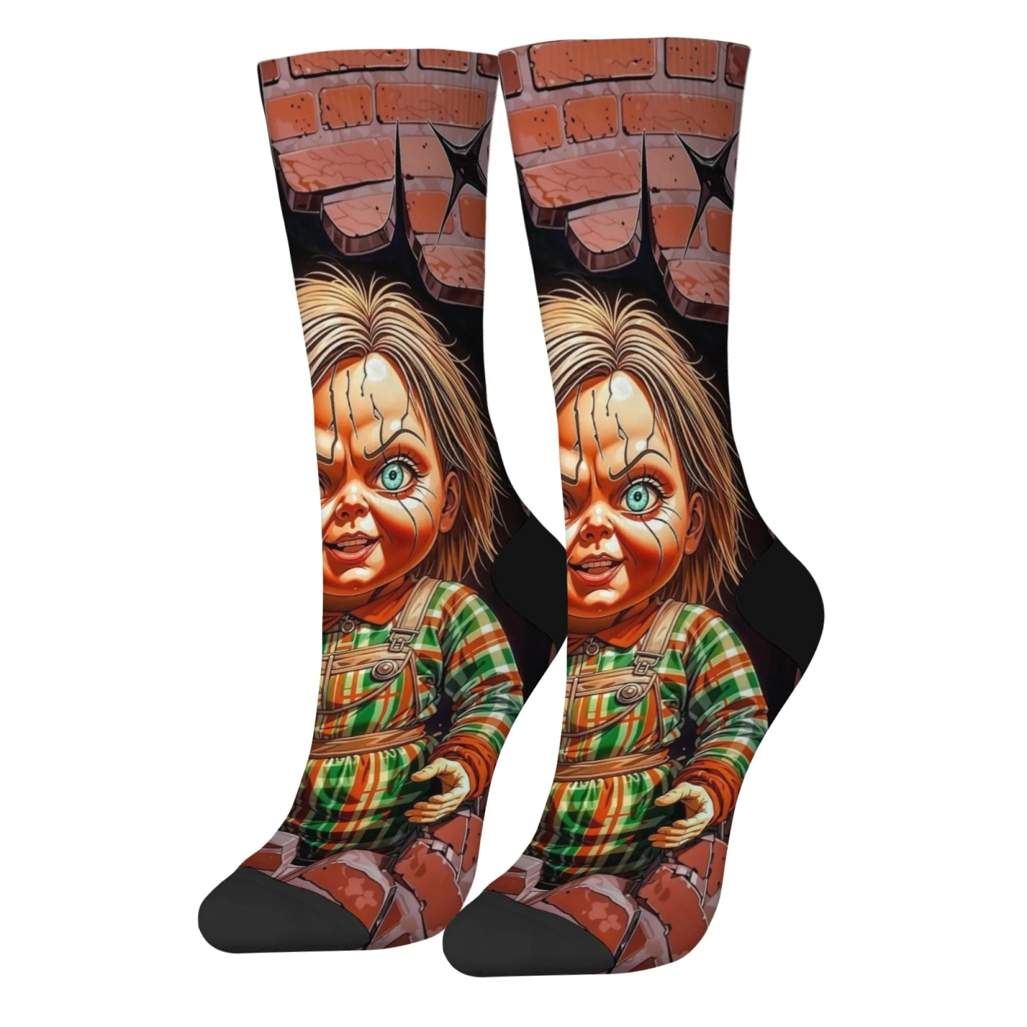 

Chucky doll children's games men's happy socks novelty funny compression socks Harajuku retro style crazy hip hop party gift