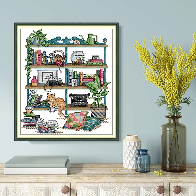 

Joy Sunday Cross Stitch Kits My Storage Rack HD Pattern Printed Counted Fabric Aida 16CT 14CT 11CT Home Decor DIY Embroidery Set