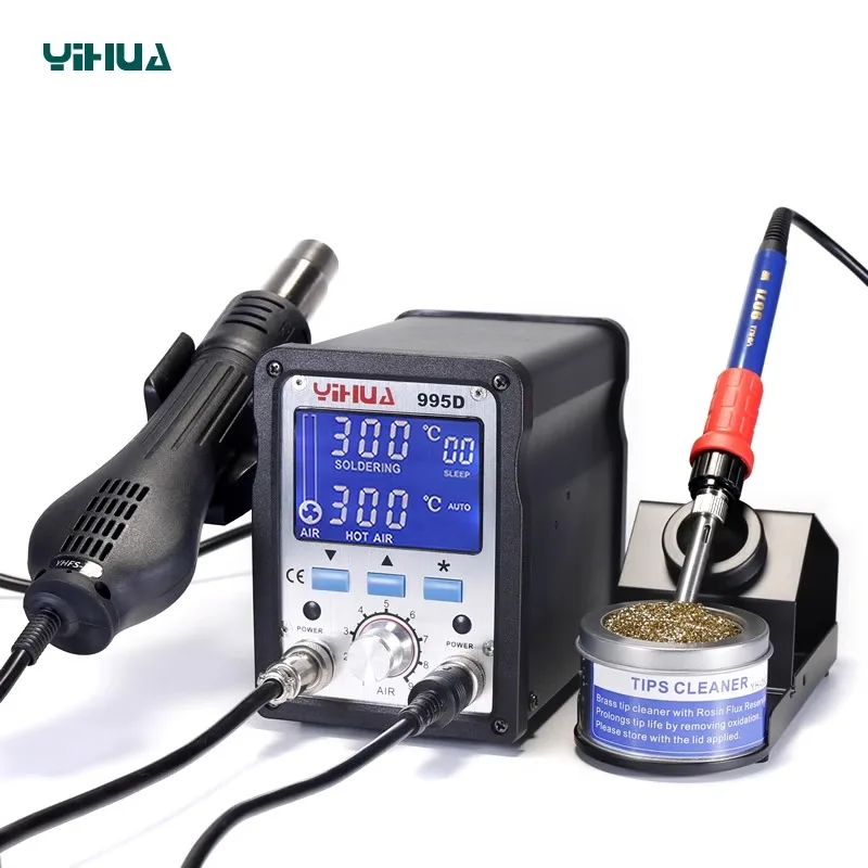 YIHUA 995D Temperature Control Soldering Station 2 In 1 Smd Rework Soldering Station