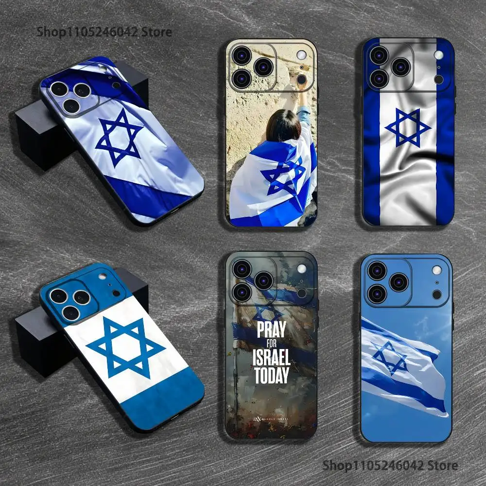 

Star of David I-Israel Flag Wear-resistant Phone Case For iPhone 17,16,15,14,13,12,11,Pro,XS,Max,XR,Plus,E,SE4 Black Soft Cover