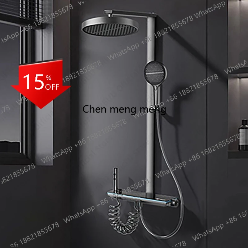 

01A Water Massage Shower Set Digital Display Shower System Handheld Shower Head Combo Home Hotel Filter Nozzle Bathroom Accessor