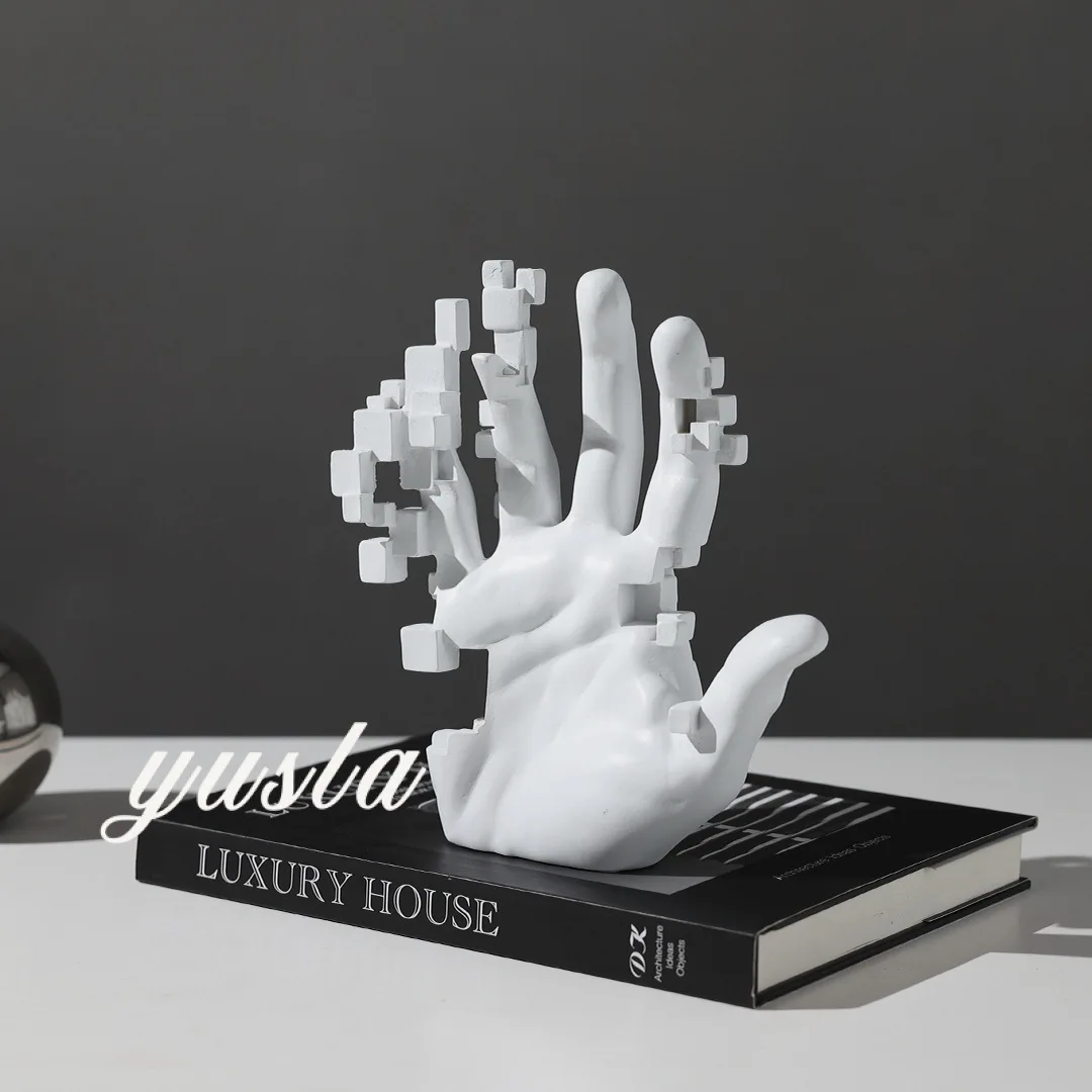 

Italian Minimalist Palm Sculpture for TV Cabinet, Modern Abstract Hand Art for Living Room & Study Decor