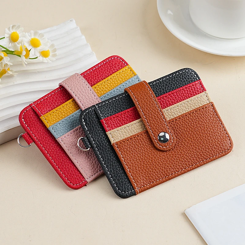 

1pc Ultra Thin Mini Bank/ID/Credit Card Holder Driver's Licence Cover Slim Fashion Coin Wallet PU Leather Bus Card Case Purse