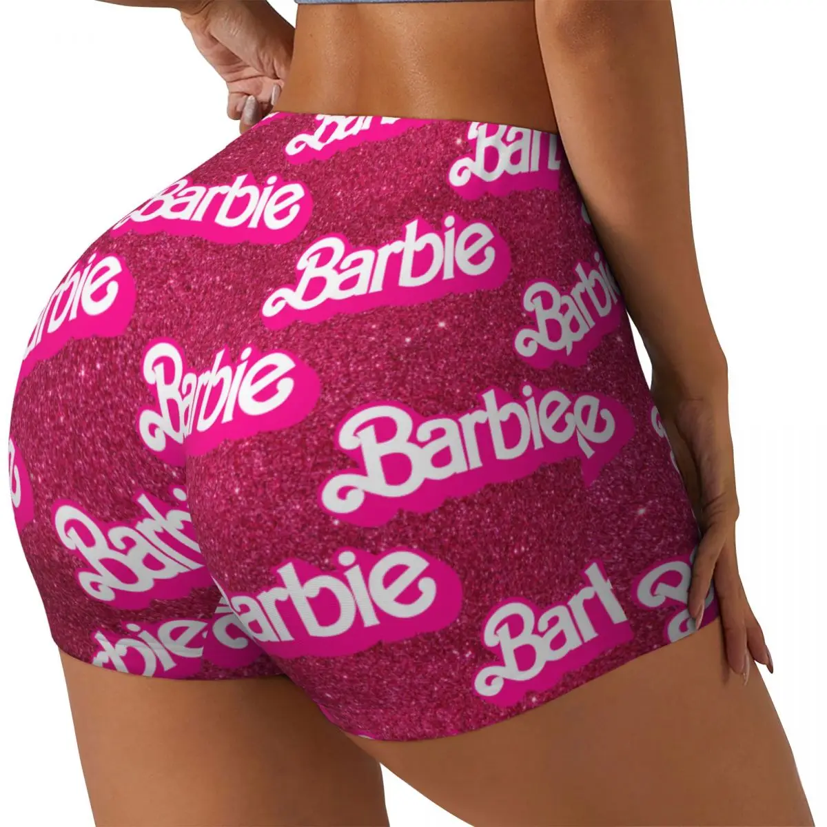 Fashion Barbie Workout Shorts for Women Scrunch Butt Lifting High Waisted Yoga Fitness Booty Biker Short Pants