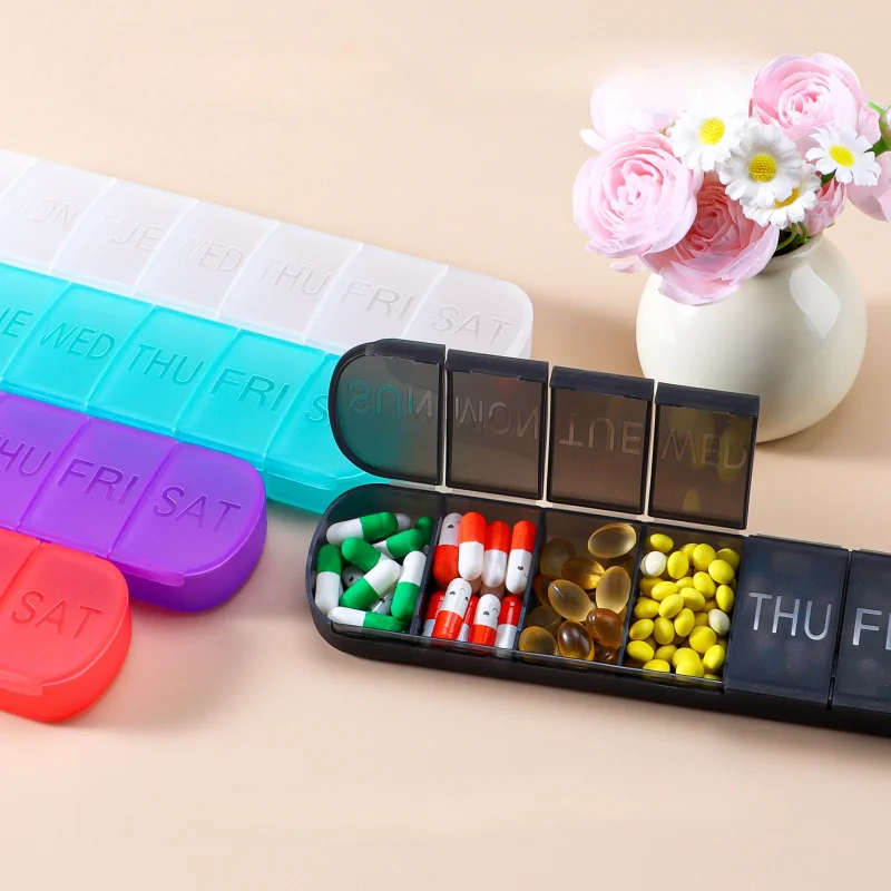 New Hot Portable Travel Weekly 7 Days Large Pill Case Medicine Container Organizer Box for Vitamin Supplements Fish Oil BPA Free