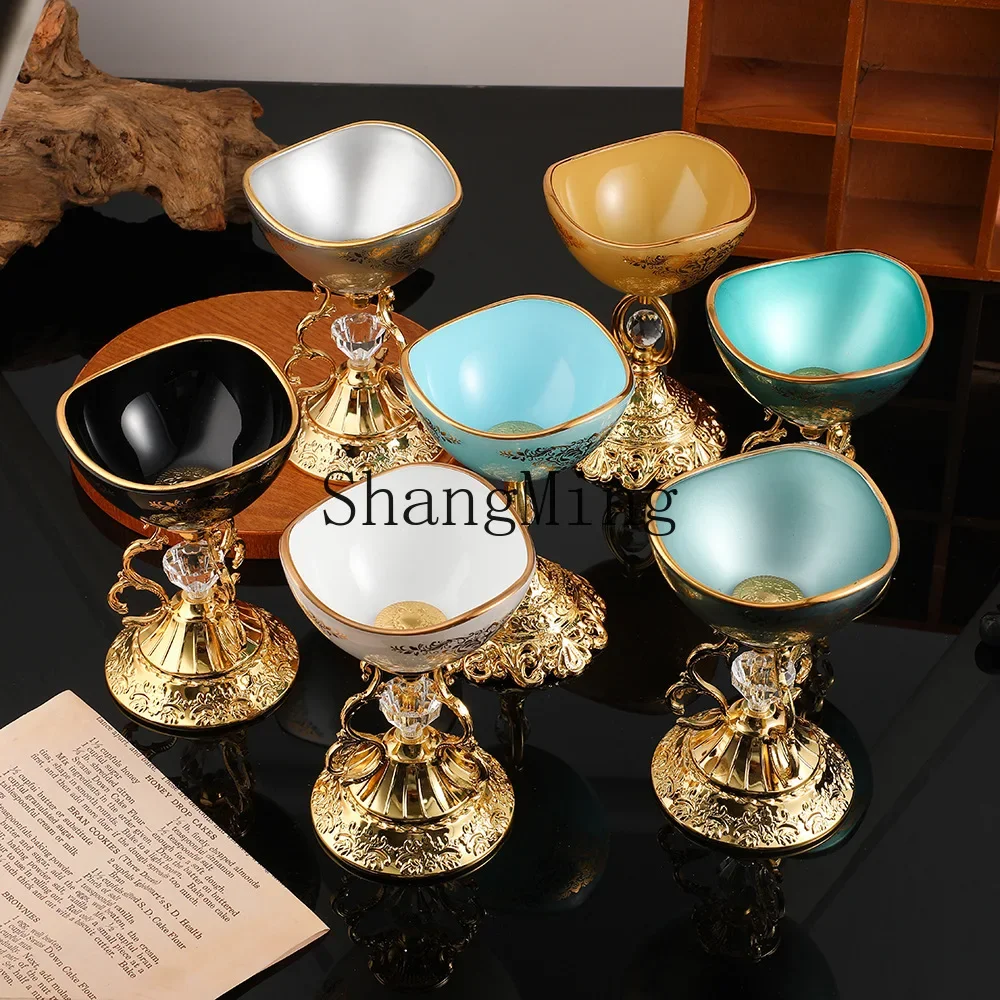 CL ceramic retro fruit plate living room tea table food fruit plate snack plate cake wedding candy