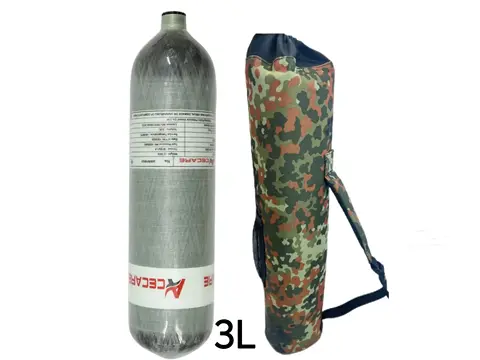 ACECARE 4500Psi 300Bar 3L 탄소 섬유 실린더(실린더 백 포함) 소방용 스쿠버 고압 공기 탱크 M18*1.5