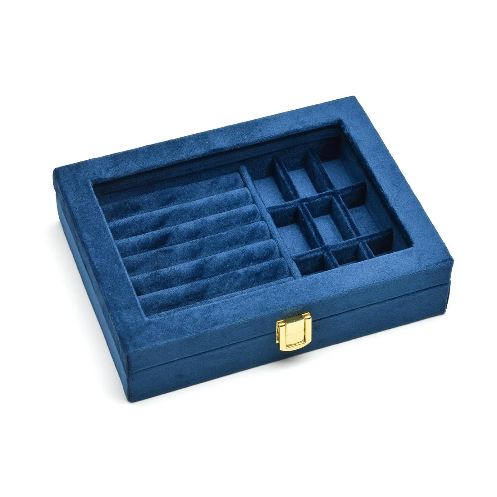 Jewelry Storage Box with Window Lid | Secure Latch Closure, Dust-Resistant, Velvet Jewelry Case, for Dresser