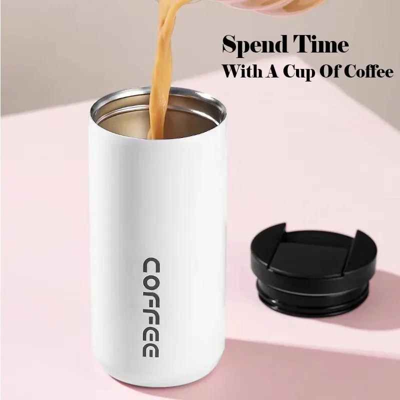Stainless Steel Insulated Coffee Thermos Leakproof Thermal Mug Vacuum Flasks Portable Car Coffee Cup for Travel