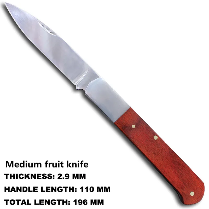 Redwood Handle MultiFunction Fruit Meat Cleaver KnifeHigh Quality Steak Knife Stainless Steel Cutlery Table Knife Outdoor Tools