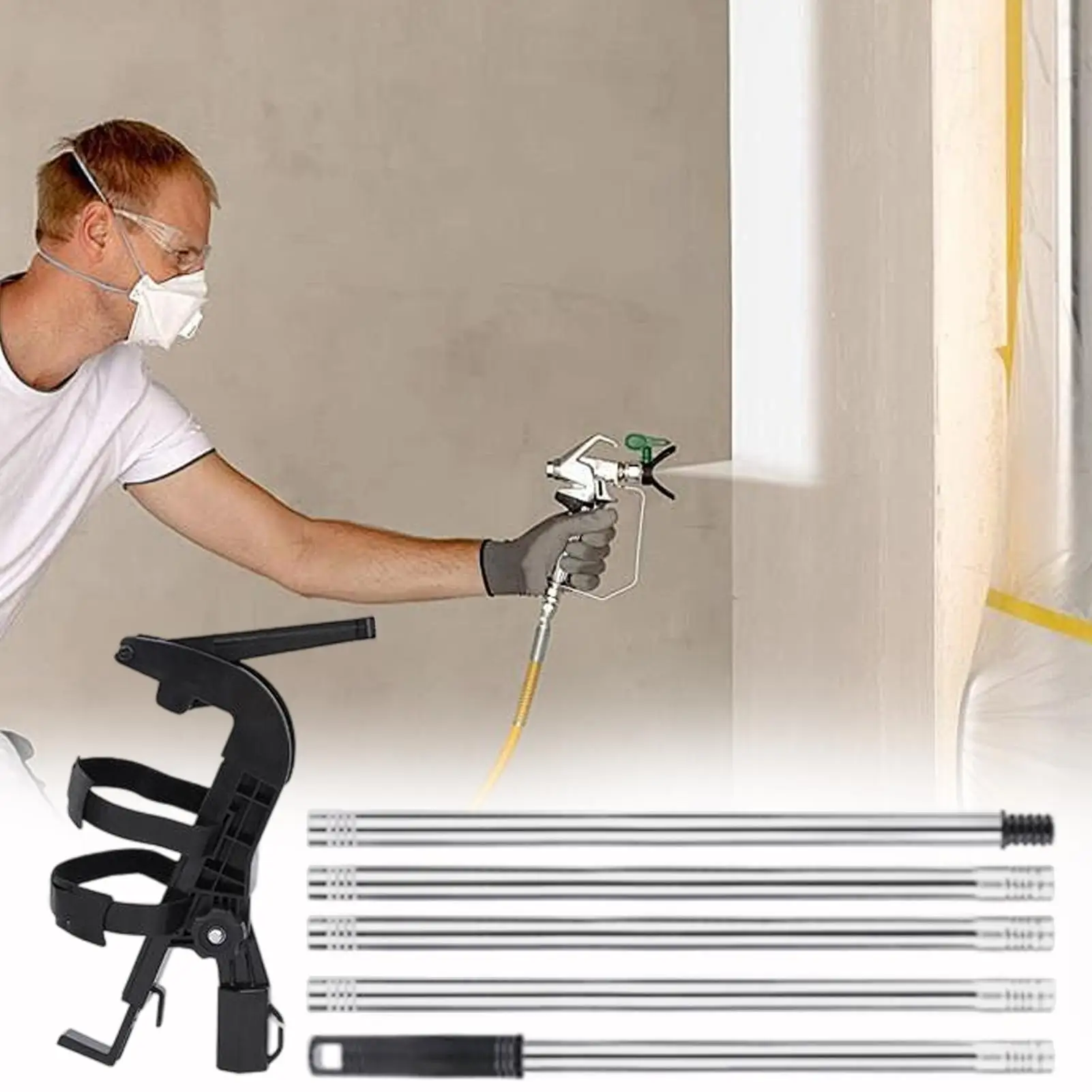 

Удлинитель для покраски Регулируемый угол Удлинитель Адаптер Порошковая тряпка с телескопической палочкой для покраски в помещении