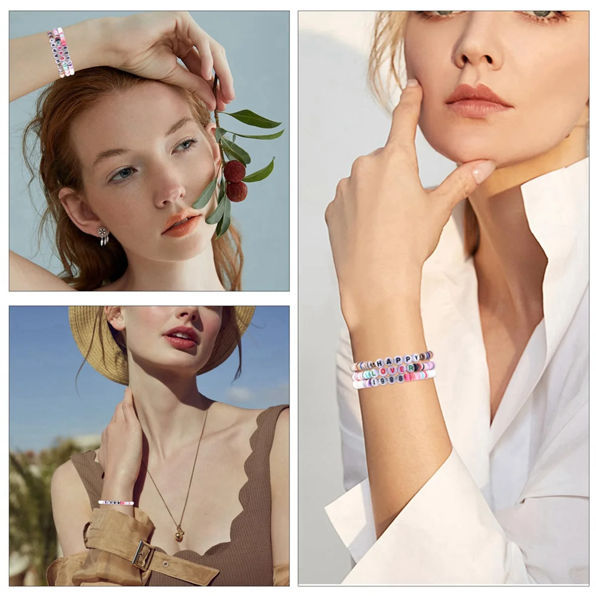 CXZD-1000Pc حبات الأبجدية الأكريليك المستديرة المختلطة باللون الأسود مقاس 4 × 7 مم #6