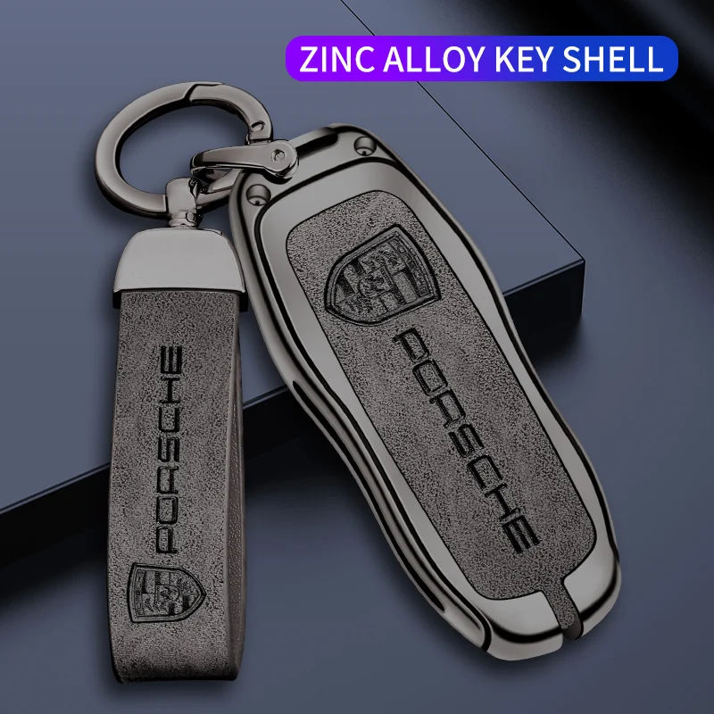 Funda de cuero de aleación de Zinc para llave de coche, carcasa sin llave para Porsche Panamera Spyder Carrera Macan Boxster Cayman Cayenne 911 970 981