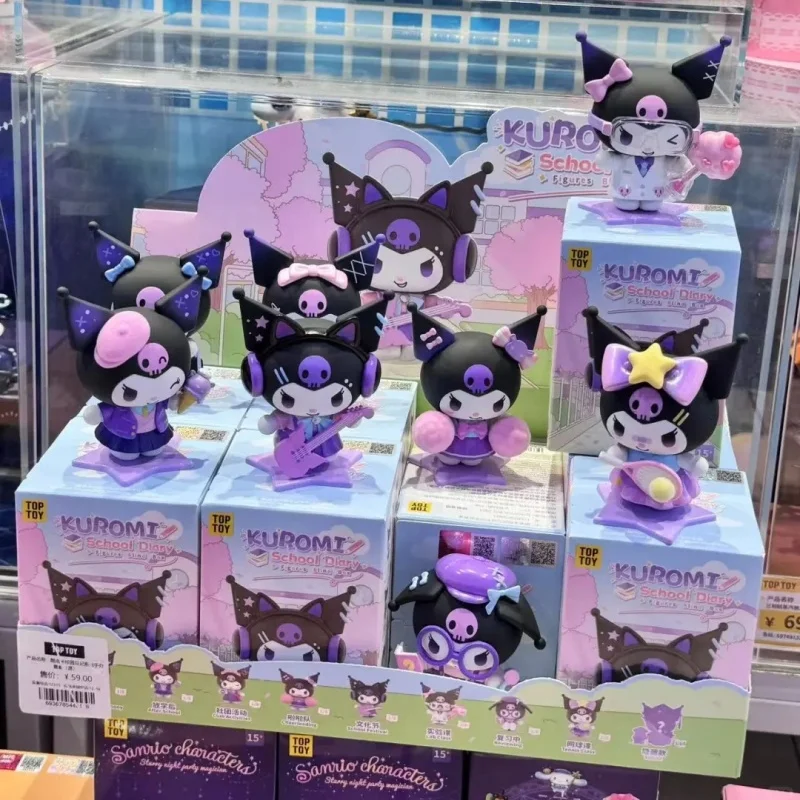 

Genuine Kuromi School Diary Series Blind Box Figures Kawaii Pvc Model Desktop Ornament Toys Kuromi Mystery Box Birthday Gift