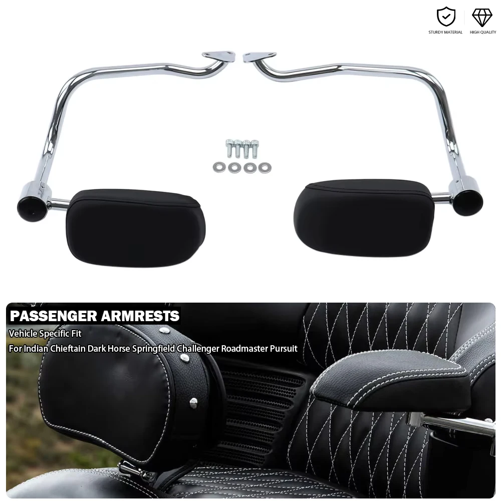 

Motorcycle Passenger Trunk Armrests For Indian Chieftain Pursuit Dark Horse Roadmaster Springfield Challenger Elite 2014-2024