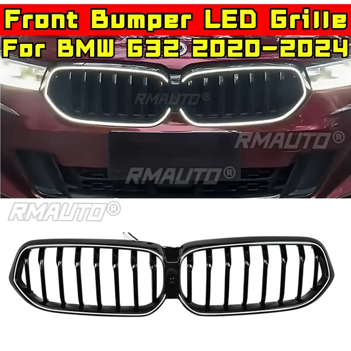 

LED Bumper Grill for BMW 6 Series GT G32 2020-2024 Car Front Racing Grille Grill Body Kit Front Bumper LED Grill Car Accessories