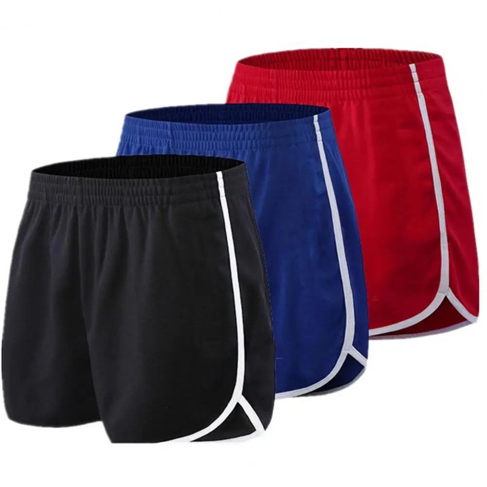 Solid Color Shorts Men's Drawstring Elastic Waist Summer Shorts for Daily Casual Jogging Beach Trousers Loose Fit for Active