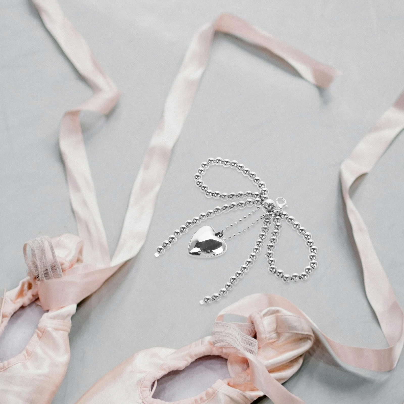 

Pearl Bowknot Shoe Flowers Silver Charm Decorations for Ballet Flats Sneakers High Heels Rhinestones Accessories