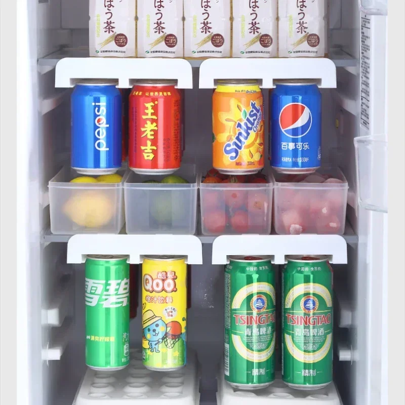 

Universal Refrigerator Drink Can Storage Beer Double-row Holder Soda Beverage Can Dispenser Can Container Fridge Organizer Rack