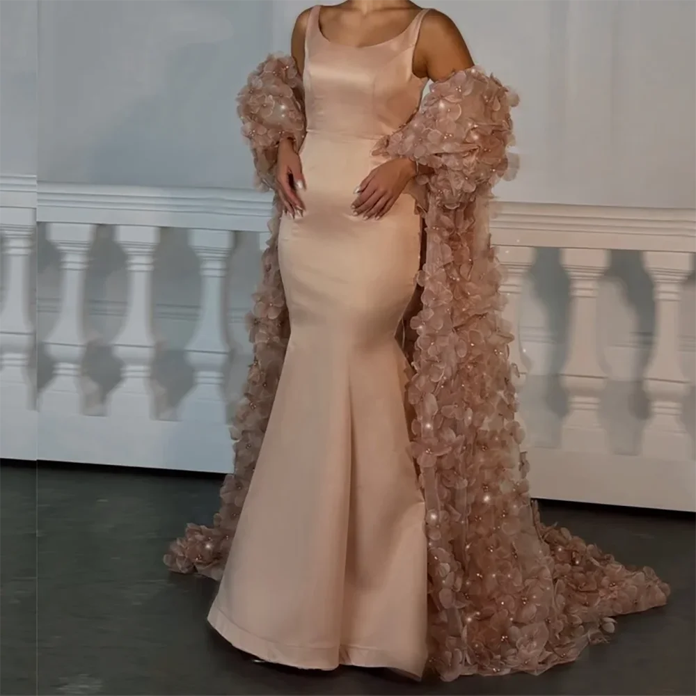 Classic Scoop Collar Appliuquins A-Line Formal Evening Dresses Birthday Party Prom Gowns Customized