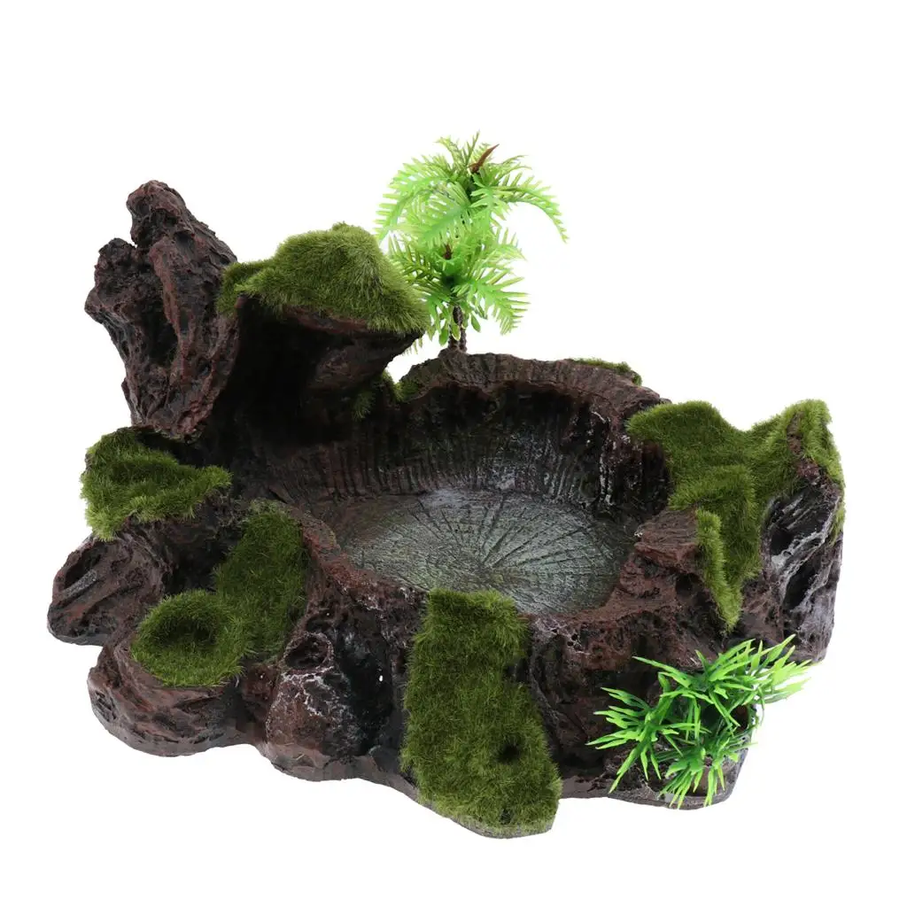 Plant Decor Reptile Bowl Feeder Dish for Water,Food, Dust, Gel, Etc.