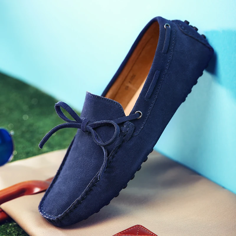 

Fashion Men Shoes Genuine Leather Casual Summer Shoes Classic Mens Loafers Elegantes Slip On Men's Flats Plus Male Driving Shoes