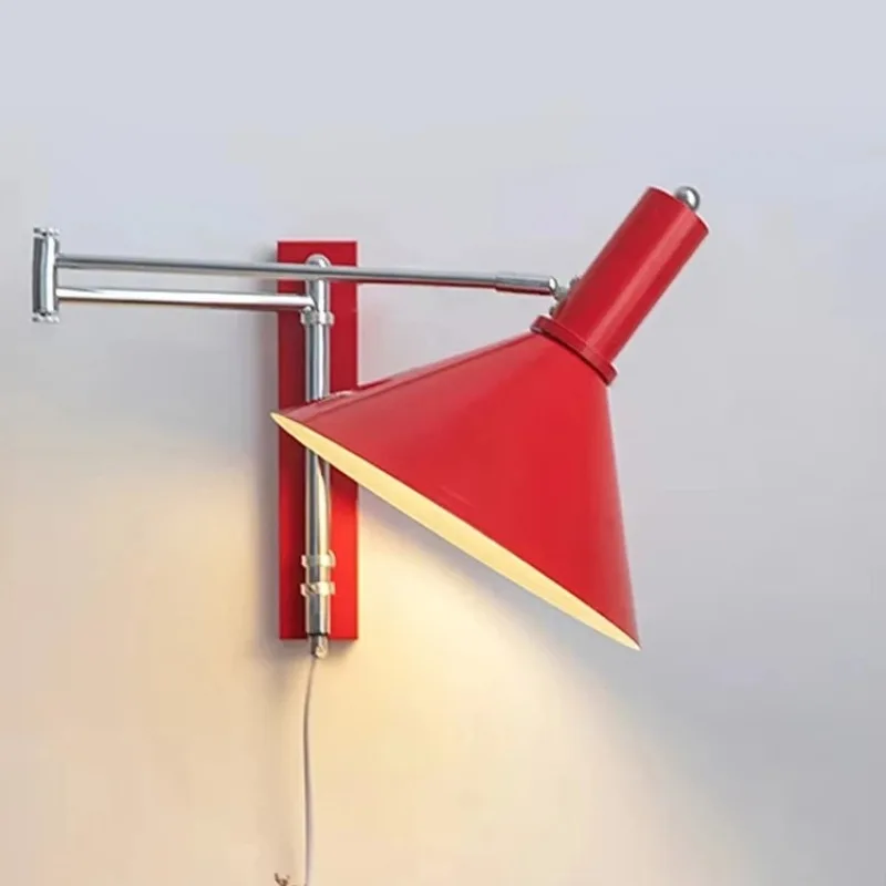 Bauhaus Swing Arm Wall Lamp Foldable Study Bedroom Bedside Reading Lamps Can Rotate Freely LED Bracket Light Home Decor Lighting