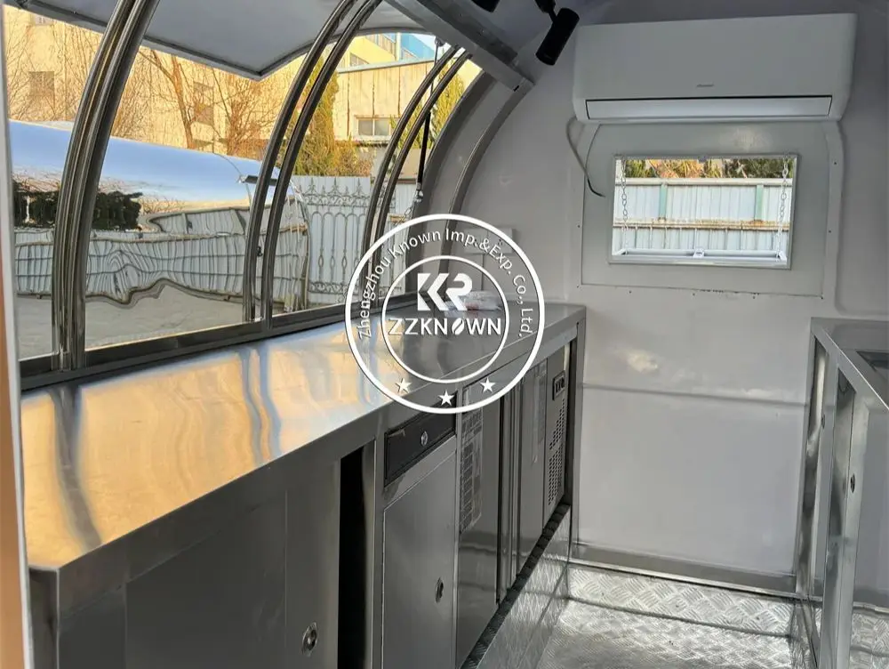 Street Food Trailer Snack Pizza Kiosk mobile Küche Konzession Fast Food Truck Van Eis Kaffee wagen voll ausgestattet