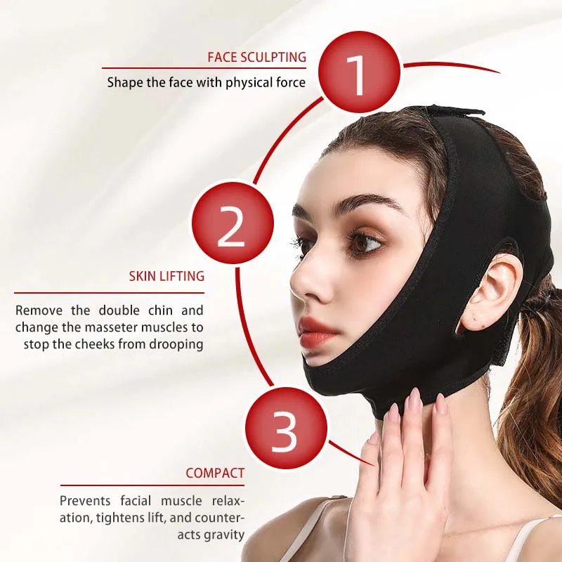 Mascarilla adelgazante Facial, cinturón de Estiramiento Facial, mascarilla de cuello fino, Estiramiento Facial para dormir, Reduce el vendaje de doble mentón, moldeador de cara, cinturón para el cuidado de la piel