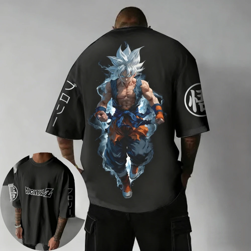 

Dragon Ball Men's Women's T-shirt Son Goku Anime Crewneck Oversize Tee Summer Spring Boy's Short Sleeves Parent-child Outfits