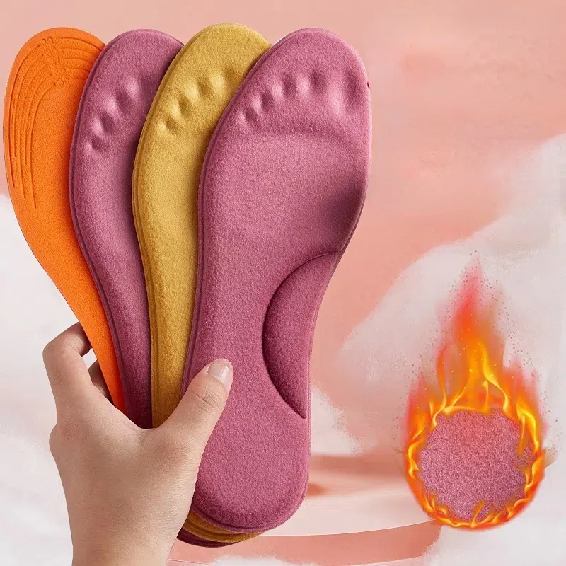 Self Heating Insoles Thermostatic Thermal Insole Massage Memory Foam Arch Support Shoe Pad Heated Pads Winter Warm Accessories