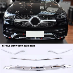 Front Bumper Lip Spoiler Chrome Chromium Trim For Mercedes GLE C167 V167 W167 A1678856703 A1678854505 A1678856803 a1678856903