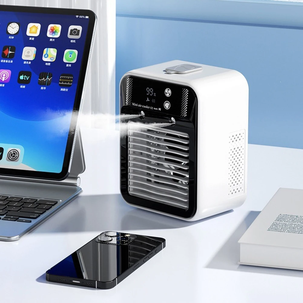 Pro Desktop Humidifier Fan,Portable USB Desktop Airs Cooler,Adjustables Modes Tabletop Fan,For Summer Office/Living Room/Bedroom
